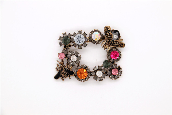 Custom Colorful Shoe Ornaments Clips For Woman Black / Nickel / Gold Color