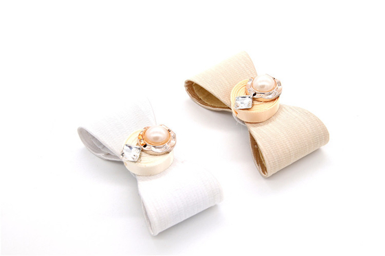Ribbon coloured bow-tied shoe flower,Handmade footwear ornaments and flower Thread ribbon Beige ,white,black,red ,blue