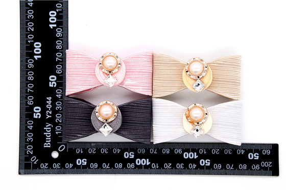 Ribbon coloured bow-tied shoe flower,Handmade footwear ornaments and flower Thread ribbon Beige ,white,black,red ,blue
