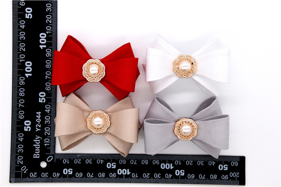 Ribbon coloured bow-tied shoe flower,Handmade footwear ornaments and flower Thread ribbon Beige ,white,black,red ,blue