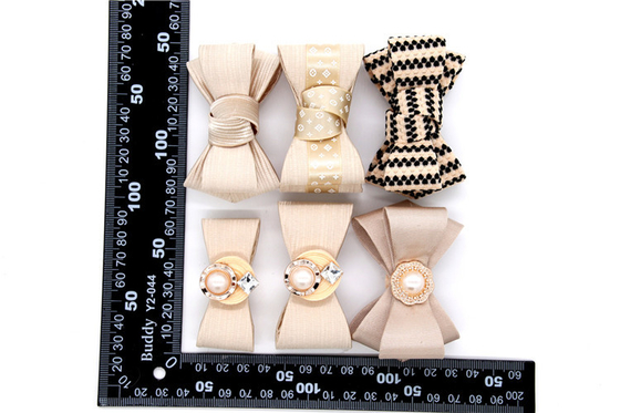 Ribbon coloured bow-tied shoe flower,Handmade footwear ornaments and flower Thread ribbon Beige ,white,black,red ,blue