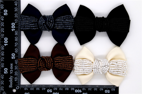 Ribbon coloured bow-tied shoe flower,Handmade footwear ornaments and flower Thread ribbon Beige ,white,black,red ,blue