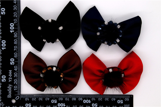 Ribbon coloured bow-tied shoe flower,Handmade footwear ornaments and flower Thread ribbon Beige ,white,black,red ,blue