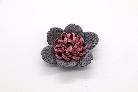 Hand Sintered Edge Flower /girl flower made of satin ribbons/Hand-simulated flower Various colors Fabric, wool