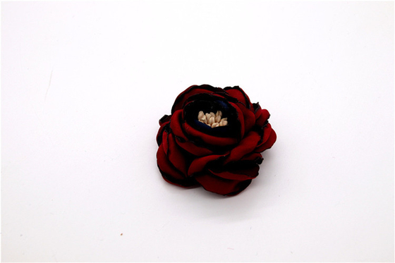 Hand Sintered Edge Flower /girl flower made of satin ribbons/Hand-simulated flower Various colors Fabric, wool