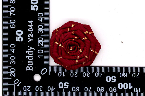 Hand Sintered Edge Flower /girl flower made of satin ribbons/Hand-simulated flower Various colors Fabric, wool