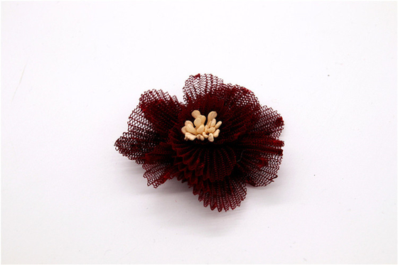 OEM Service Shoe Lace Flowers Mesh Black / White / Red / Blue For Women