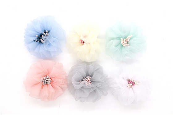 Handmade Girl Shoe Lace Flowers For Shoes / Hair / Headband SGS Certificated