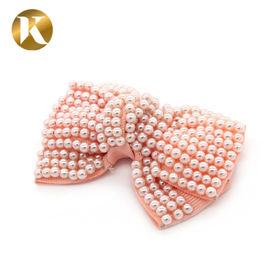 Custom Fashion Pearl Shoe Clips 75*55mm With Special Cloth Material