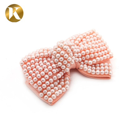 Custom Fashion Pearl Shoe Clips 75*55mm With Special Cloth Material