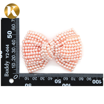 Custom Fashion Pearl Shoe Clips 75*55mm With Special Cloth Material
