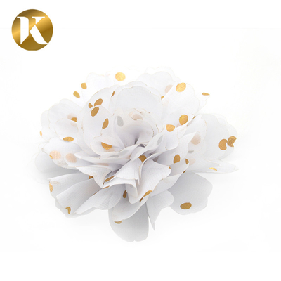 Customized Popular Style Shoe Lace Flowers 85*85mm Cotton / Polyester / Chiffon Material
