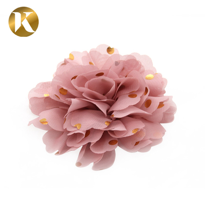 Customized Popular Style Shoe Lace Flowers 85*85mm Cotton / Polyester / Chiffon Material