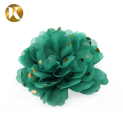 Customized Popular Style Shoe Lace Flowers 85*85mm Cotton / Polyester / Chiffon Material