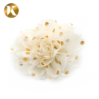 Customized Popular Style Shoe Lace Flowers 85*85mm Cotton / Polyester / Chiffon Material