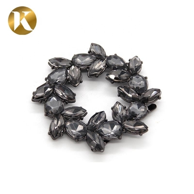 Wenzhou Kml Flower shape crystal fashion decoration metal shoe buckle accessories