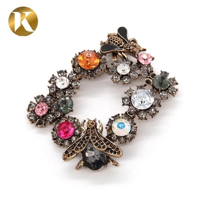 Bee Shape Popular Crystal Shoe Buckles 65mm*50mm Size Fashion Style