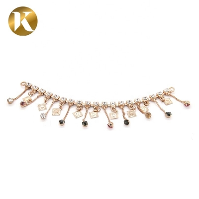 Wenzhou Kml Wholesale custom popular gold diamond shoe accessories buckle chain