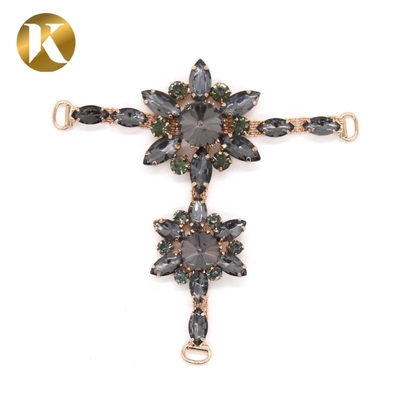 T Shape Ladies Decorative Shoe Buckles With Fashion Rhinestone Jewelry