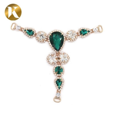 T Style Rhinestone Ornaments 110mm*95mm For Woman Sandals Decoration