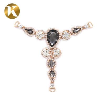 T Style Rhinestone Ornaments 110mm*95mm For Woman Sandals Decoration