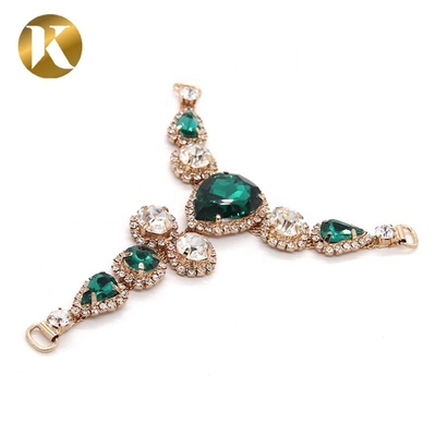 T Style Rhinestone Ornaments 110mm*95mm For Woman Sandals Decoration