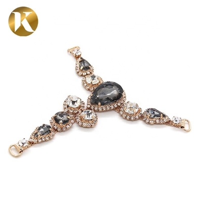 T Style Rhinestone Ornaments 110mm*95mm For Woman Sandals Decoration