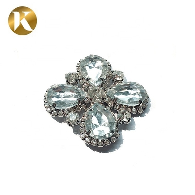 Four Leaf Flower Decorative Shoe Clips With Pretty Glittering Cryst