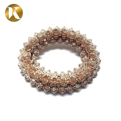 Ellipse Style Round Crystal Shoe Ornament 6.4cm*5.4cm Beautiful Appearance