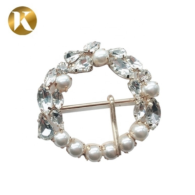 Retro Style Popular Crystal Shoe Buckles Inner Diameter 3.3cm Outer 5.8cm