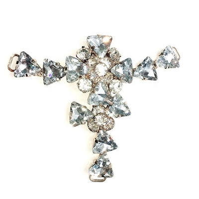 KML Rhinestone Flat Sandals Buckle 10.7cm*9.0cm With Flower Pattern