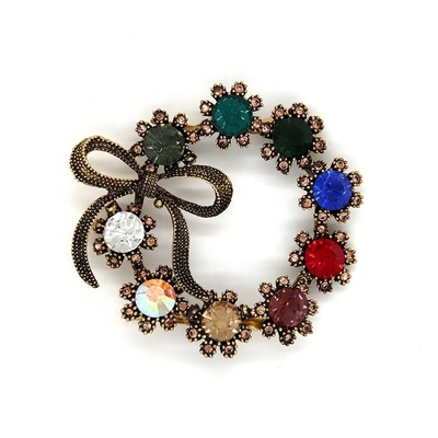 Ancient Bronze Vintage Shoe Buckle Replacement Circular Crystal Buckle