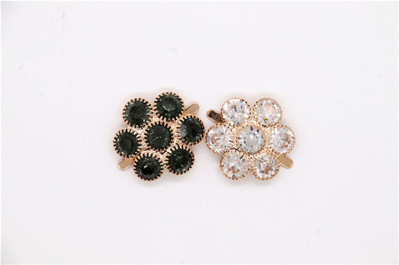 Decoration Rhinestone Shoe Clips Elegant Style Nickle / Black / Gold Color