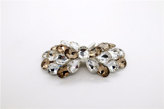 Multi Colors Zinc Rhinestone Shoe Buckles 70mm*48mm For Decoration