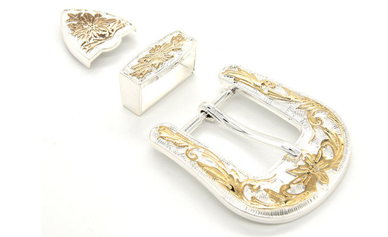 Custom Logo Silver Plated Pin Belt Buckles 35MM With Simple Appearance